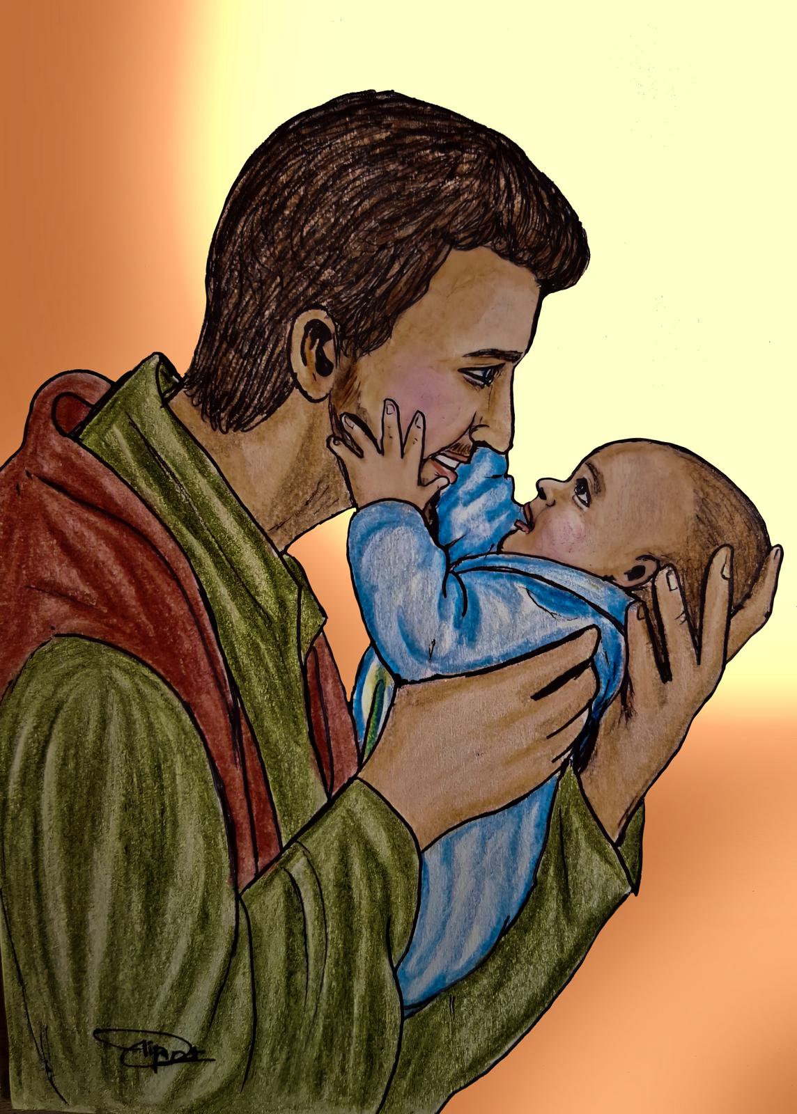 Baby Jesus and Joseph